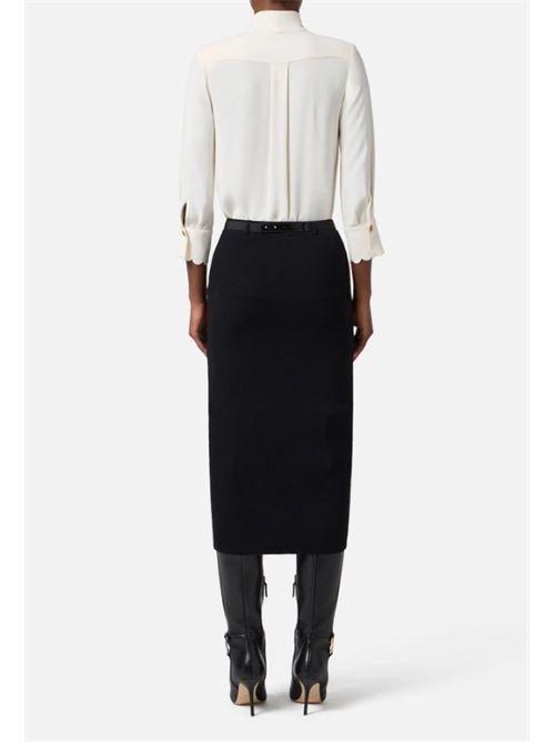 SHIRT WITH SASH ELISABETTA FRANCHI | CA08956E2DZ9 Milk